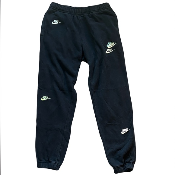 Nike Other - Nike Black Sweatpants with White and Green Logos